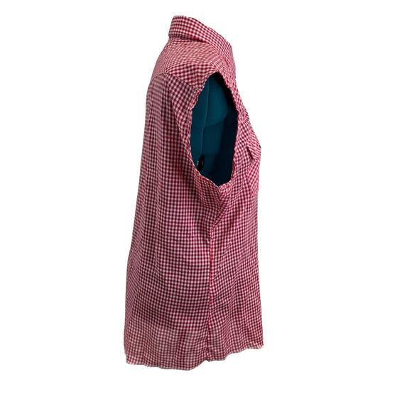 Vintage Wrangler Red Gingham Sleeveless Pearl Snap Western Shirt XL USA Made - Picture 15 of 16